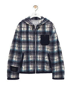 Loewe Textured Check Hooded Jacket