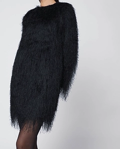 Black Tina Fringed Dress