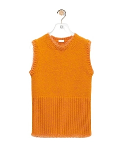Fringed Ribbed-Knit Vest