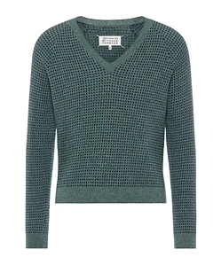 Wool-Blend V-Neck Sweater