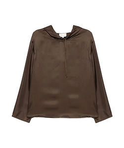Long-Sleeved Hooded Blouse