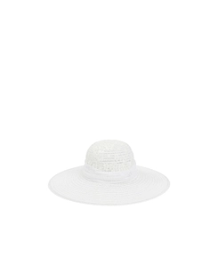 Maison Michel Blanche Logo Plaque Sun Hat