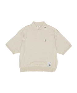 Maison Mihara Yasuhiro Distressed Ribbed Polo Shirt