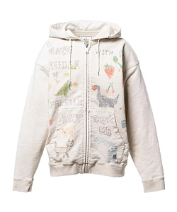 Maison Mihara Yasuhiro Kids Doodle Printed Zip-Up Hoodie