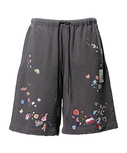 Maison Mihara Yasuhiro Kids Sticker Printed Sweat Shorts