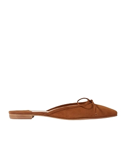 Ballerimu Suede Mules With Bow Embellishments