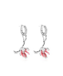 Marni Embellished Flower Hoop Earrings