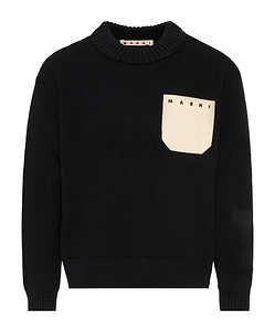 Marni Kids Logo Embroidered Knitted Jumper