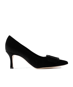 Maysale 70 Velvet High Heels With Buckle