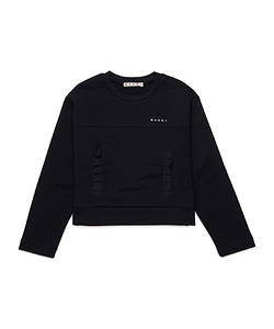 Marni Kids Logo Embroidered Ruffled Sweatshirt