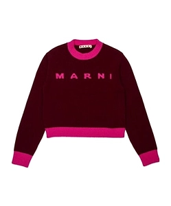 Marni Kids Logo Intarsia Knitted Jumper
