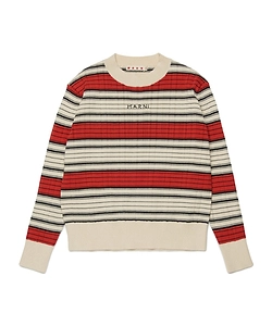 Marni Kids Logo Embroidered Striped Knitted Jumper