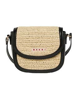 Marni Kids Raffia Effect Smile Shoulder Bag