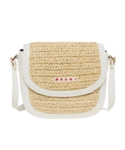 Marni Kids Raffia Effect Smile Shoulder Bag