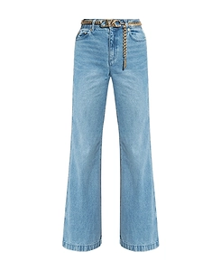 Michael Michael Kors Belted Bootcut High-Rise Jeans