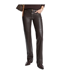 Michael Michael Kors Straight-Leg Leather Pants