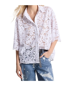 Michael Michael Kors Studded Corded Floral Lace Shirt