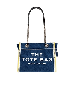 Marc Jacobs The Denim Chain Logo Detailed Small Tote Bag