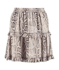 Snakeskin-Print Mini Skirt