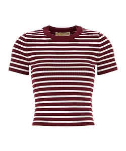 Michael Michael Kors Striped Stretch Knit Short-Sleeve Top