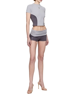 Gray Lycra Wrapped Sport Shorts