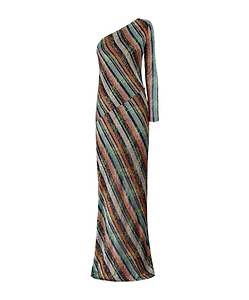Missoni One-Shoulder Striped Maxi Dress