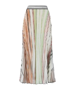 Missoni Flame Space Dye Stripe Pleated Midi Skirt