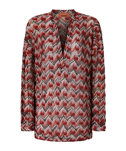 Missoni Chevron-Patterned V-Neck Knitted Top