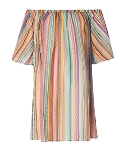 Off-Shoulder Zigzag-Pattern Cover-Up