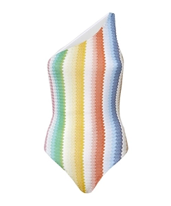 Missoni DÉGradé Zigzag Pattern One-Shoulder One-Piece Swimsuit