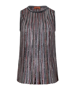Sequin-Embellished Striped Top