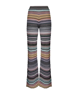 Striped-Pattern Knit Trousers