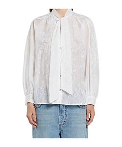 Cotton And Silk Muslin Shirt With Floral Embroidery