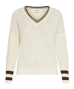 Cotton V-Neck Sweater - Wool White