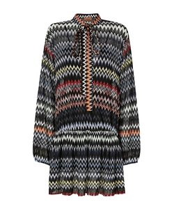 Chevron-Pattern Mini Dress