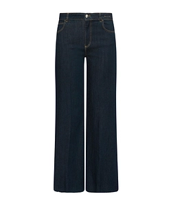 Cropped Soft Denim Wide-Leg Jeans - Cornflower Blue