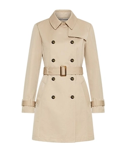 Double-Breasted Technical Cotton Trench Coat