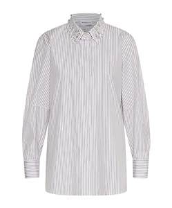 Embroidered Cotton Shirt - Brown