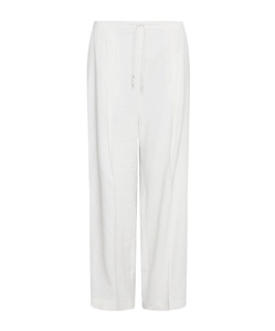 Linen-Blend Drawstring Trousers - Wool White