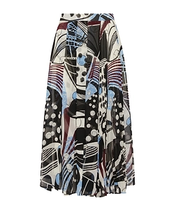 Long Print Skirt - Wool White