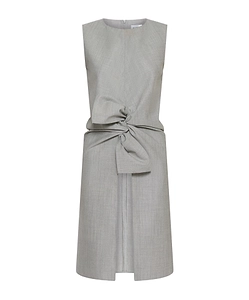 Long Wool And Silk Top - Grey