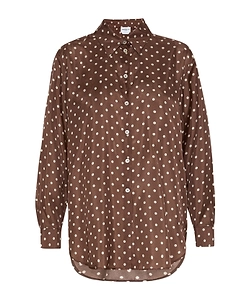Printed Silk Habotai Shirt - Brown