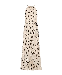 Ruffle Dress With A Fabric Flower - Powder