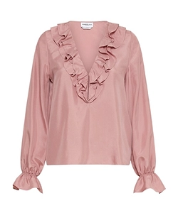 Ruched Silk Blouse