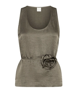 Top With Matching Flower - Brown