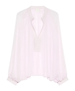 Wide-Sleeved Crepon Shirt