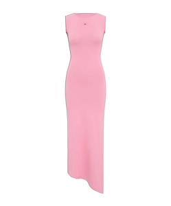Marine Serre Embellished Logo Asymetrical Midi Dress