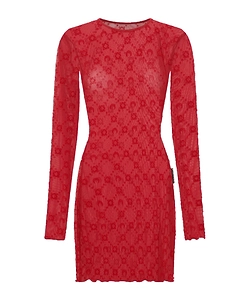 Marine Serre Moon Embellished Long-Sleeved Dress