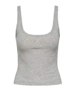 Marine Serre Moon Logo Ribbed Cropped Tank Top