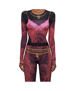 Marine Serre Wet Nuisette Printed Jersey Crewneck Top